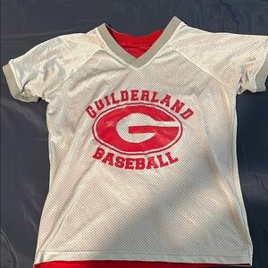 Kids Baseball Shirt - White and Red